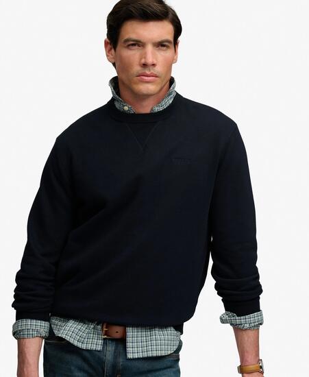 superdry Felpa Essential Stacked Logo Crew – vestibilità relaxed – SOFT NAVY