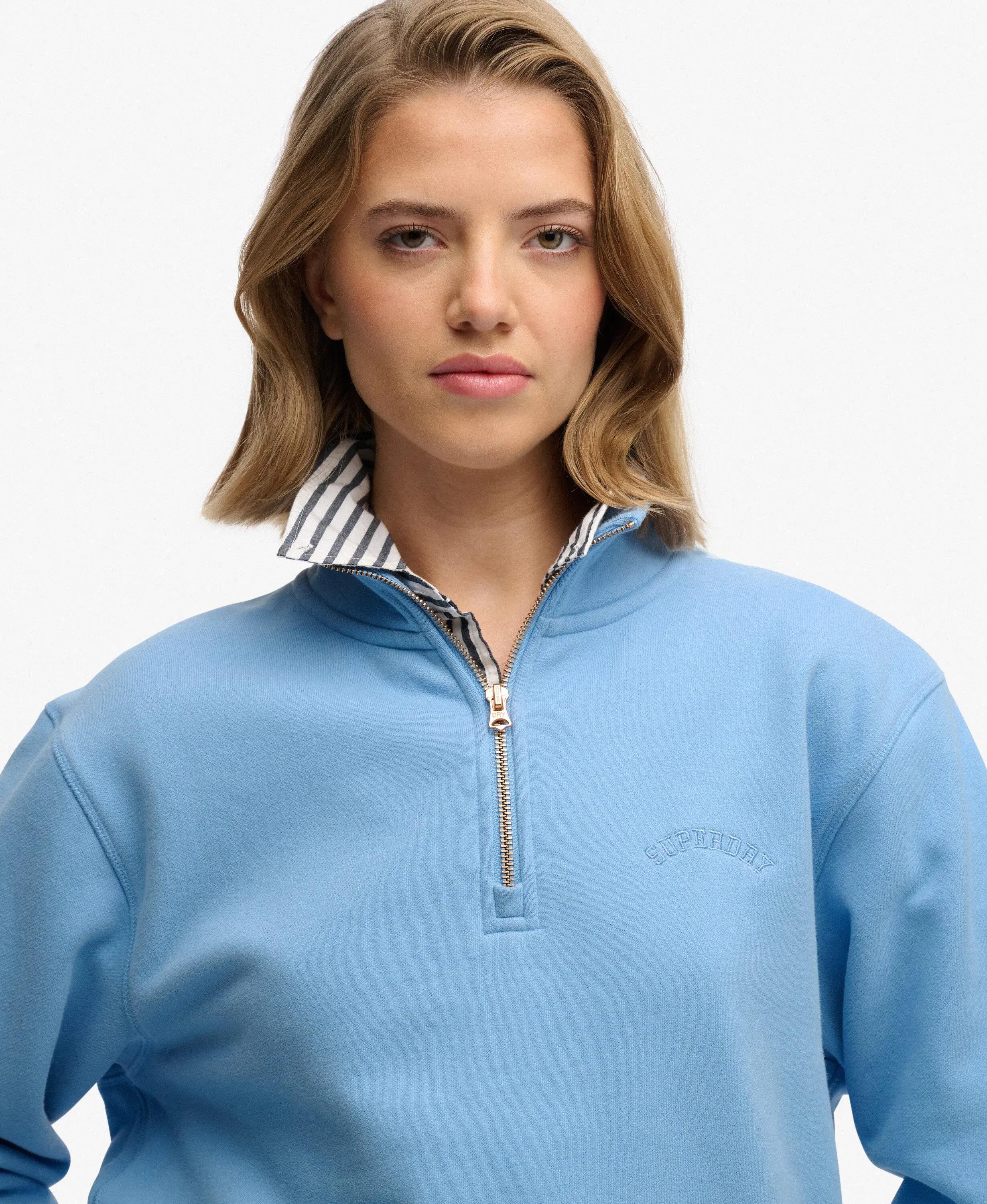 superdry Camisola feminina Half Zip Essential com logo bordado 4/6