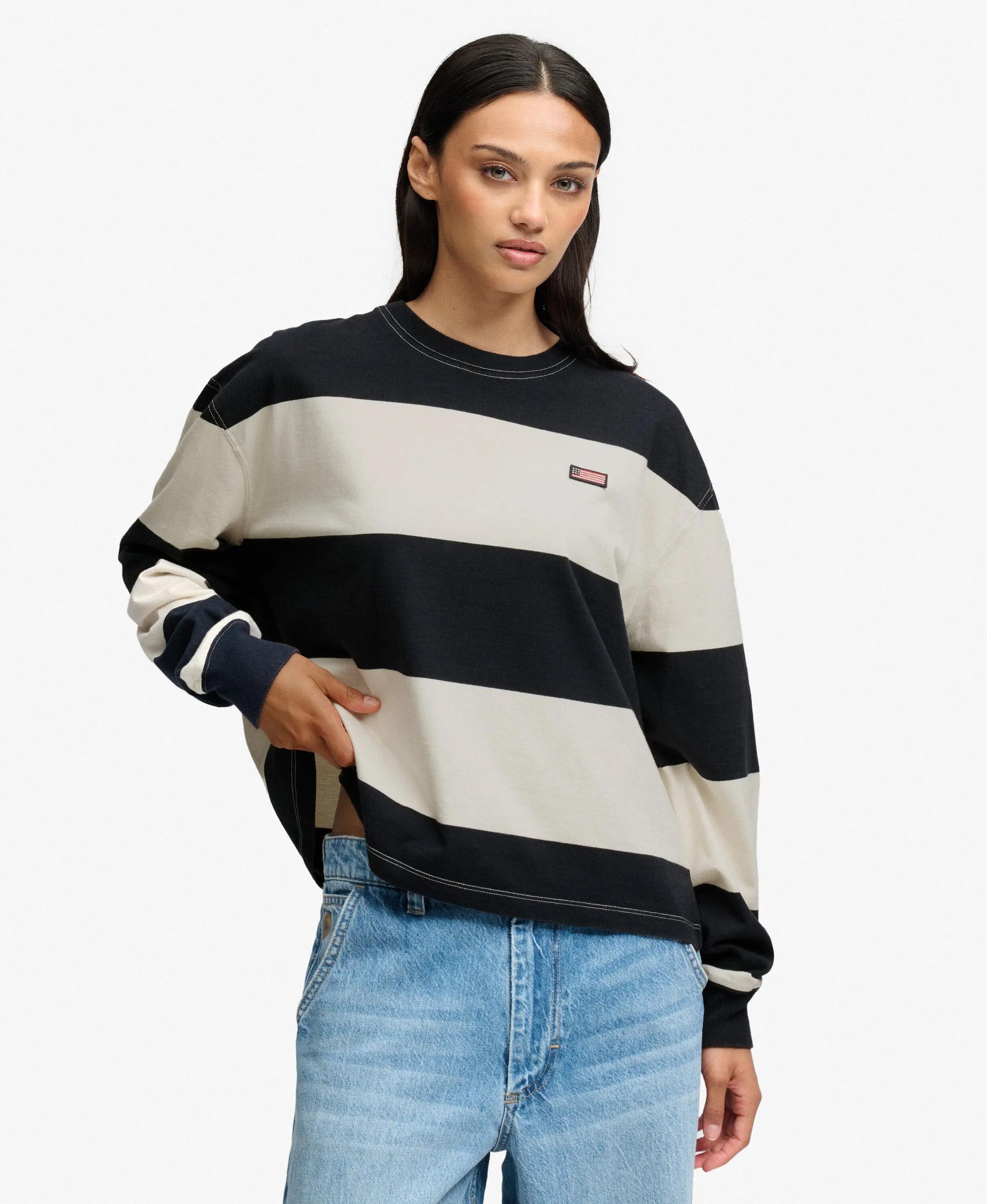 superdry Felpa Oversize Athletic Essentials a righe in cotone 2/7
