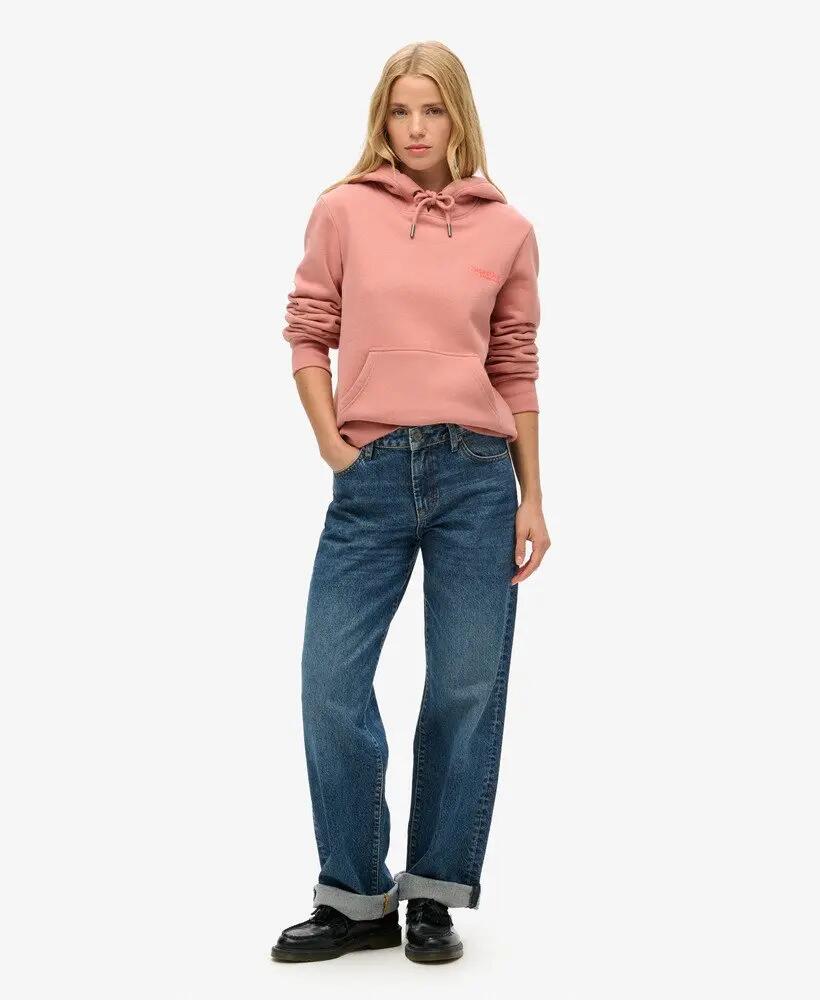 superdry Essential Logo Hoodie – Sweat com capuz bordado Ash Rose 2/7