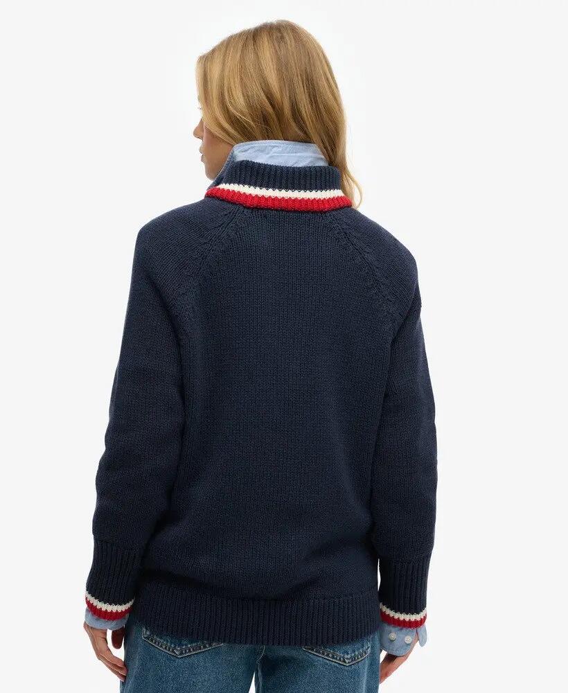 superdry Maglione mezza zip con bordo a contrasto – 60% cotone organico, 40% 4/5