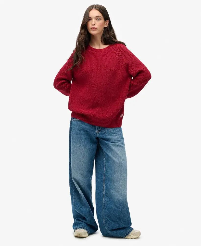 superdry Relaxed Ribgebreide Trui van katoen 3/6