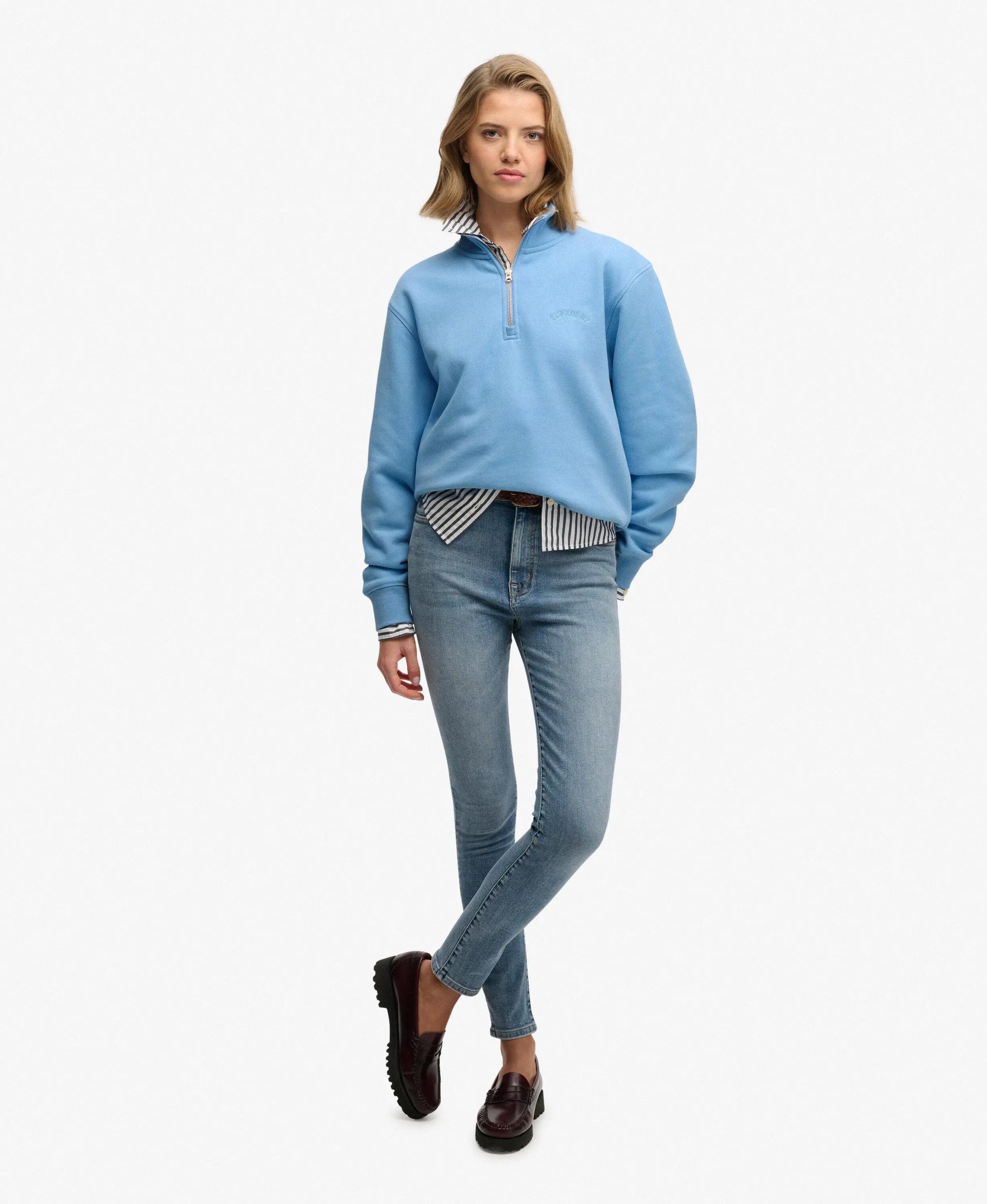 superdry Camisola feminina Half Zip Essential com logo bordado 3/6