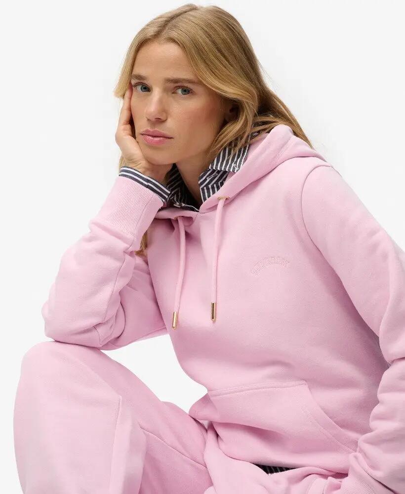 superdry Felpa con cappuccio Essential Logo ricamata – PINK LADY 2/5