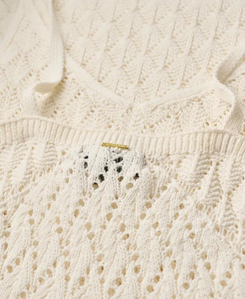 superdry Crochet Cami Mini Dress Desert Bone Off White 7/7
