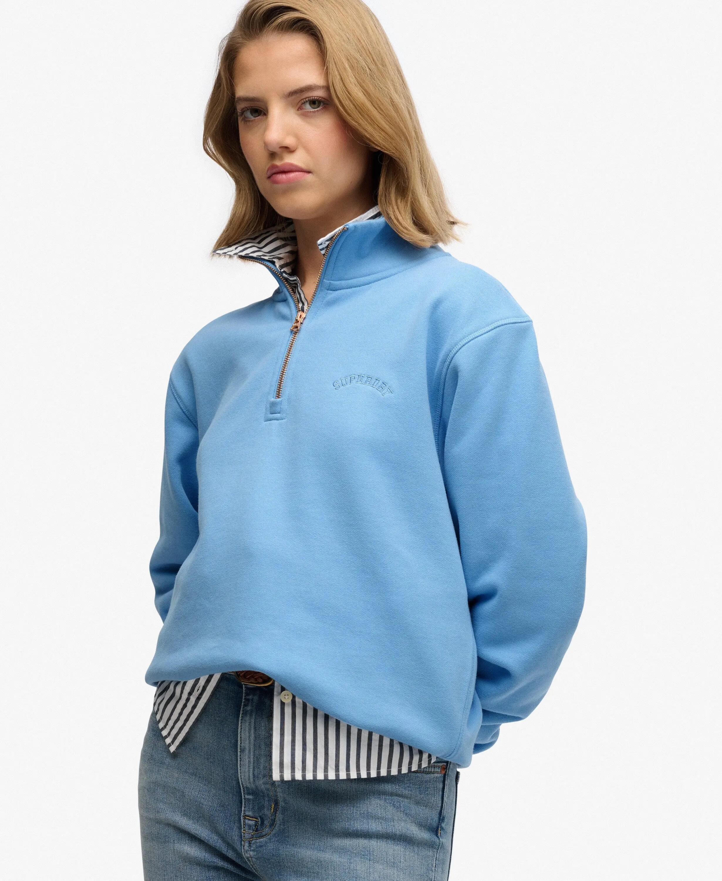 superdry Camisola feminina Half Zip Essential com logo bordado 2/6