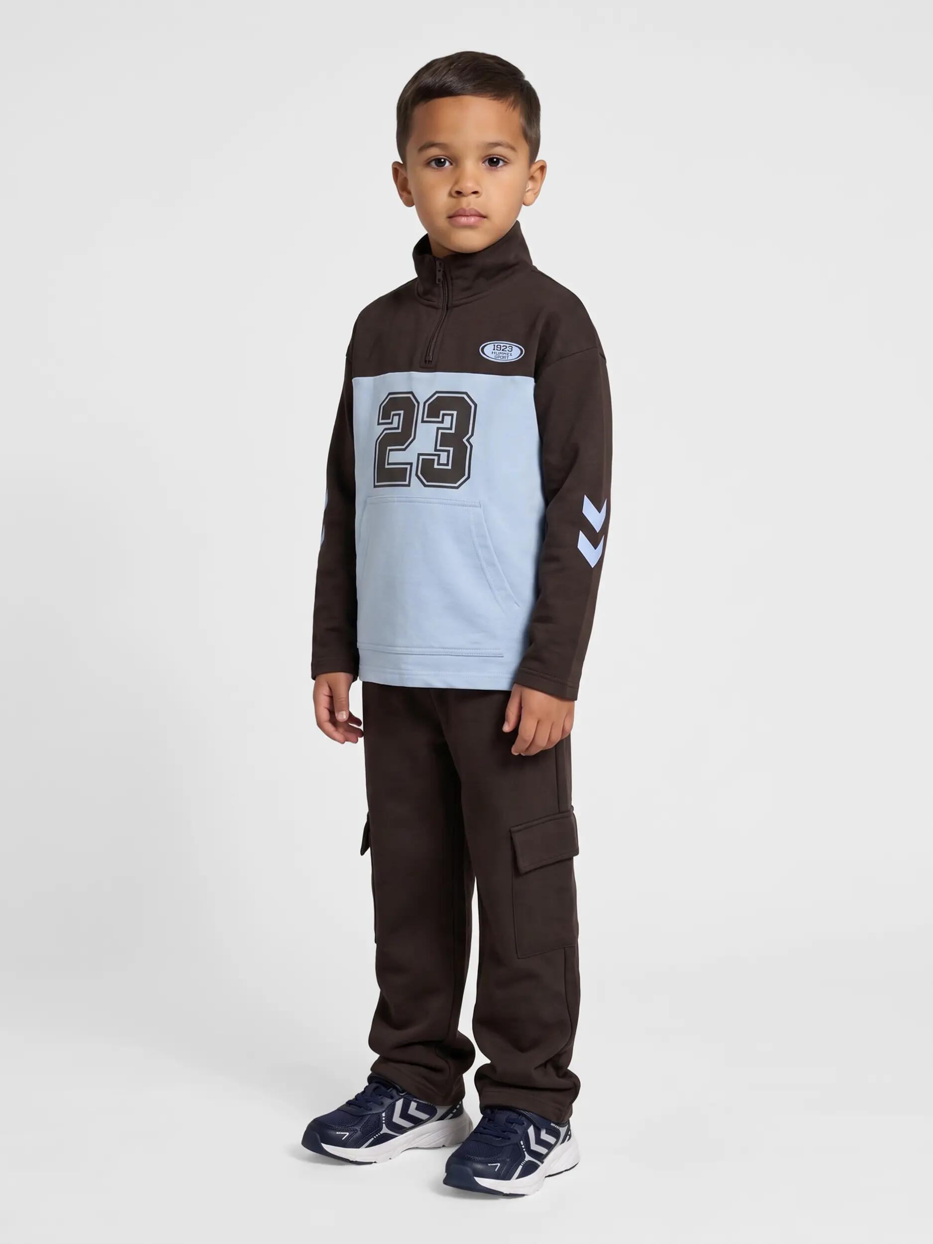 hummel Bluza Half Zip dla dzieci unisex z bawełny organicznej - TURKISH COFFEE 4/6