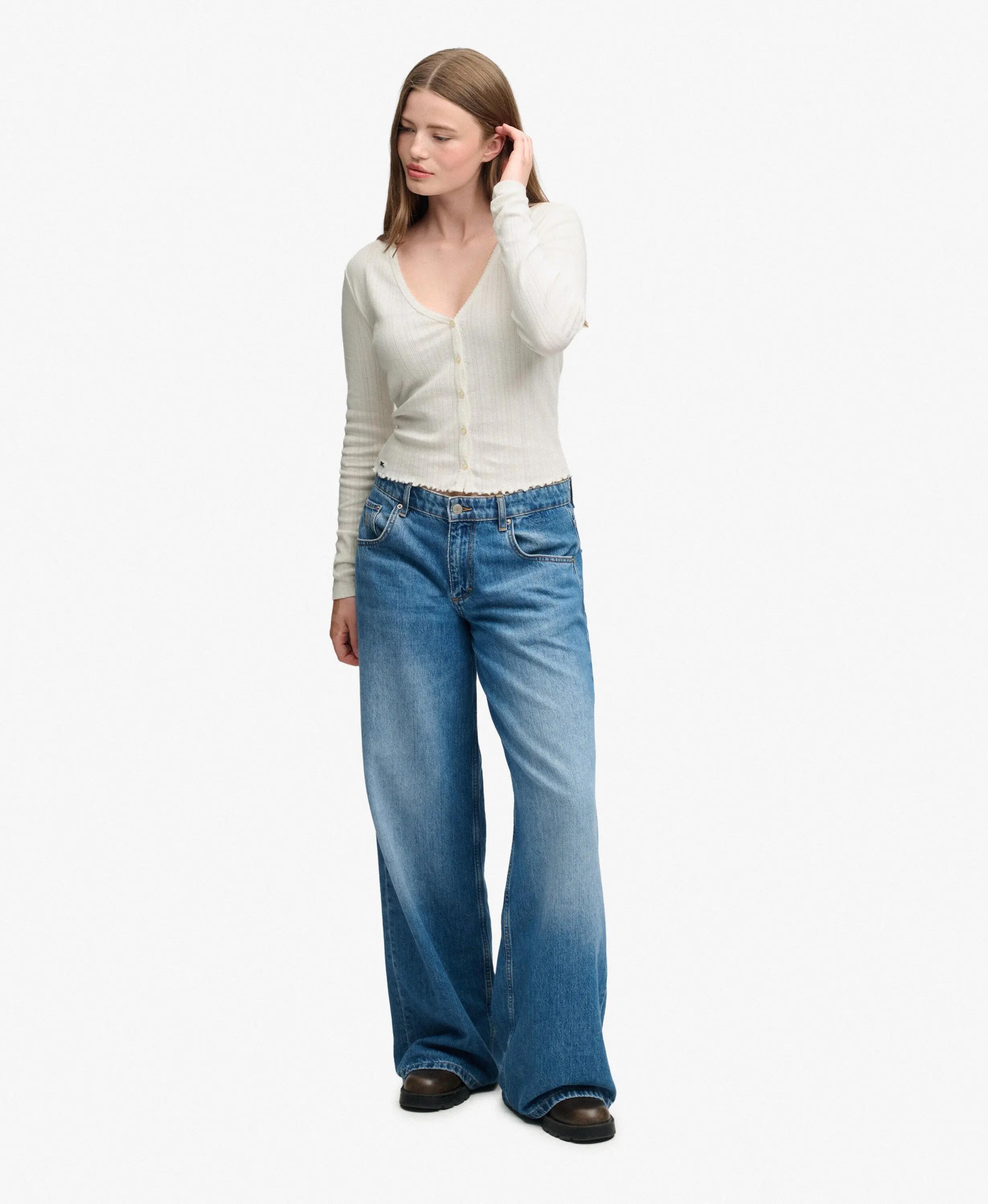 superdry Athletic Essential Pointelle Cardigan aus Bio-Baumwolle – OFF WHITE 3/7