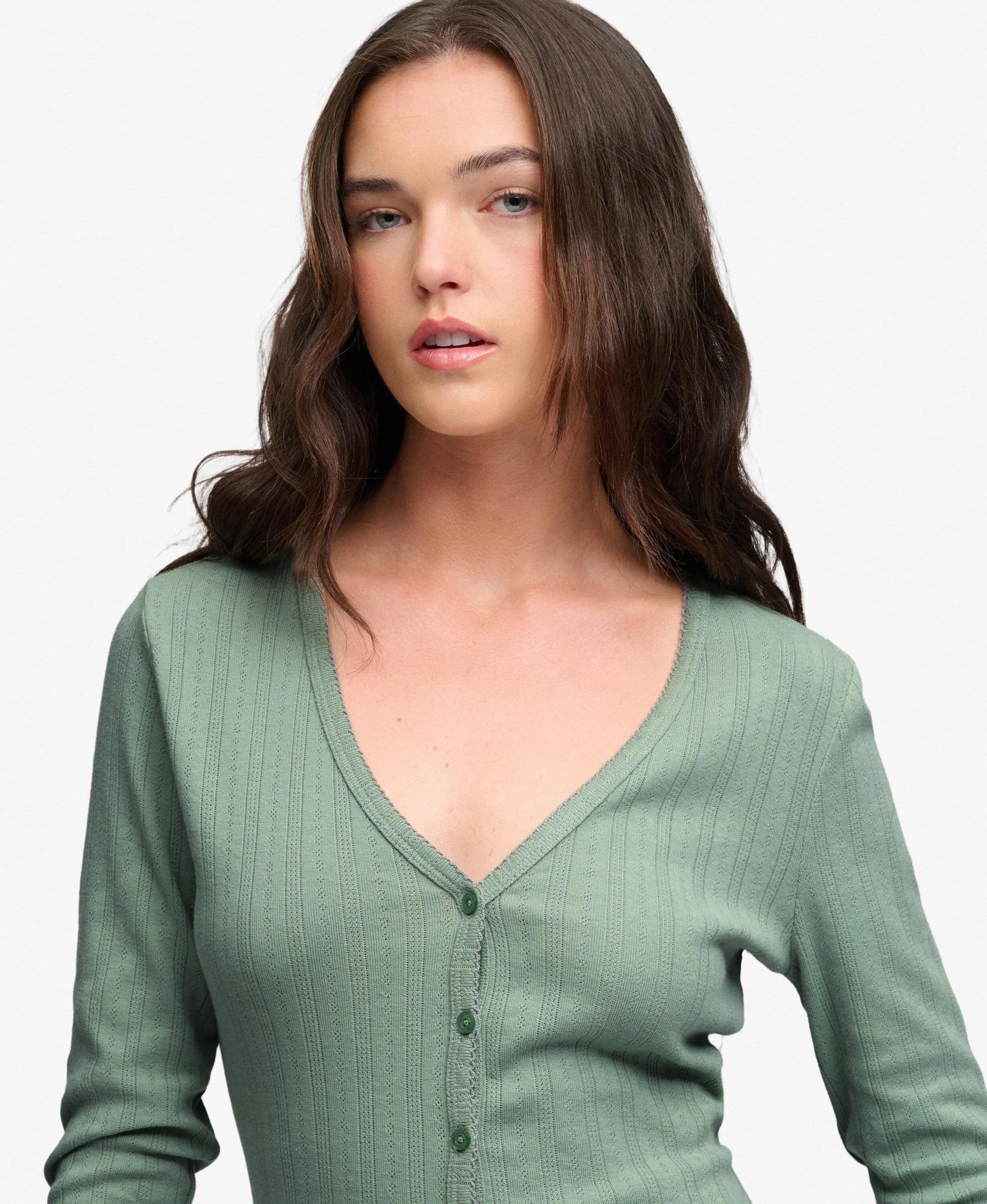 superdry Cardigan Athletic Essential Pointelle em algodão biológico 4/7