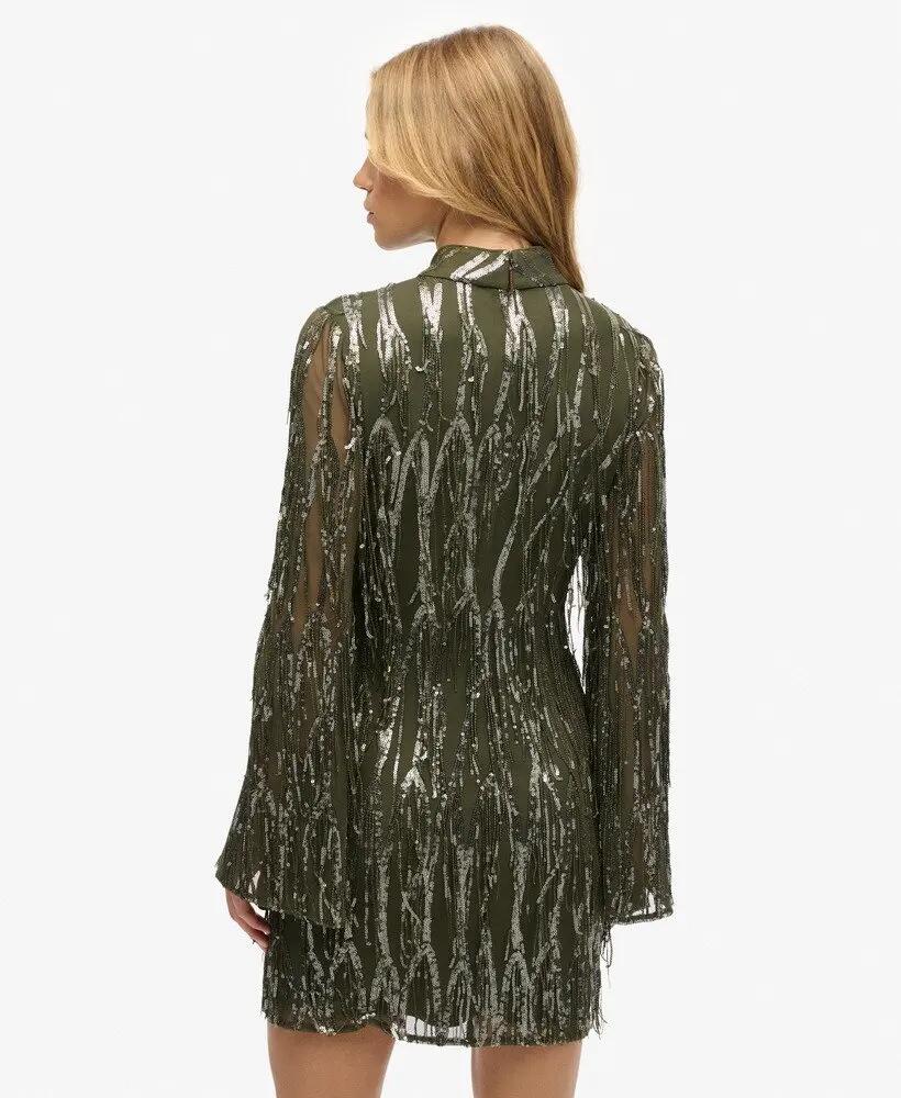 superdry Fringe Sequin Mini Dress 5/7
