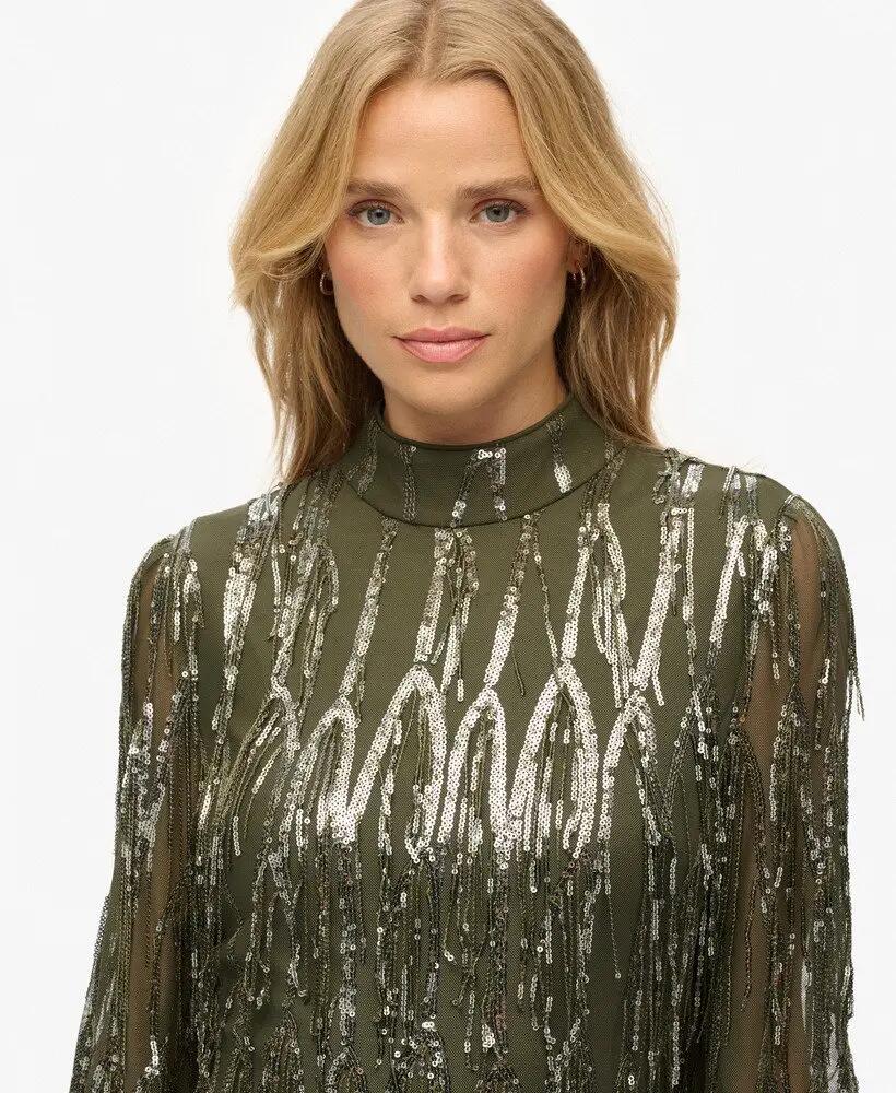 superdry Fringe Sequin Mini Dress 4/7