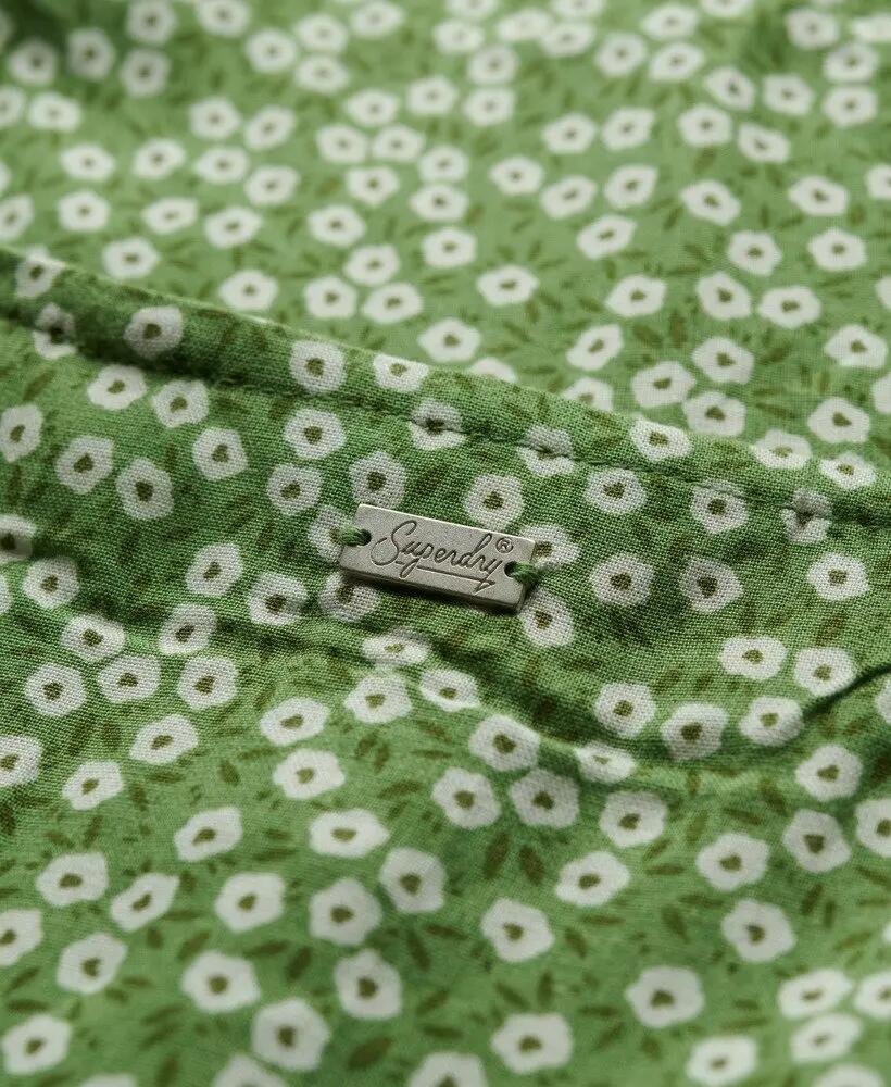 superdry Robe midi boutonnée imprimée en viscose – Green Ditsy 6/7