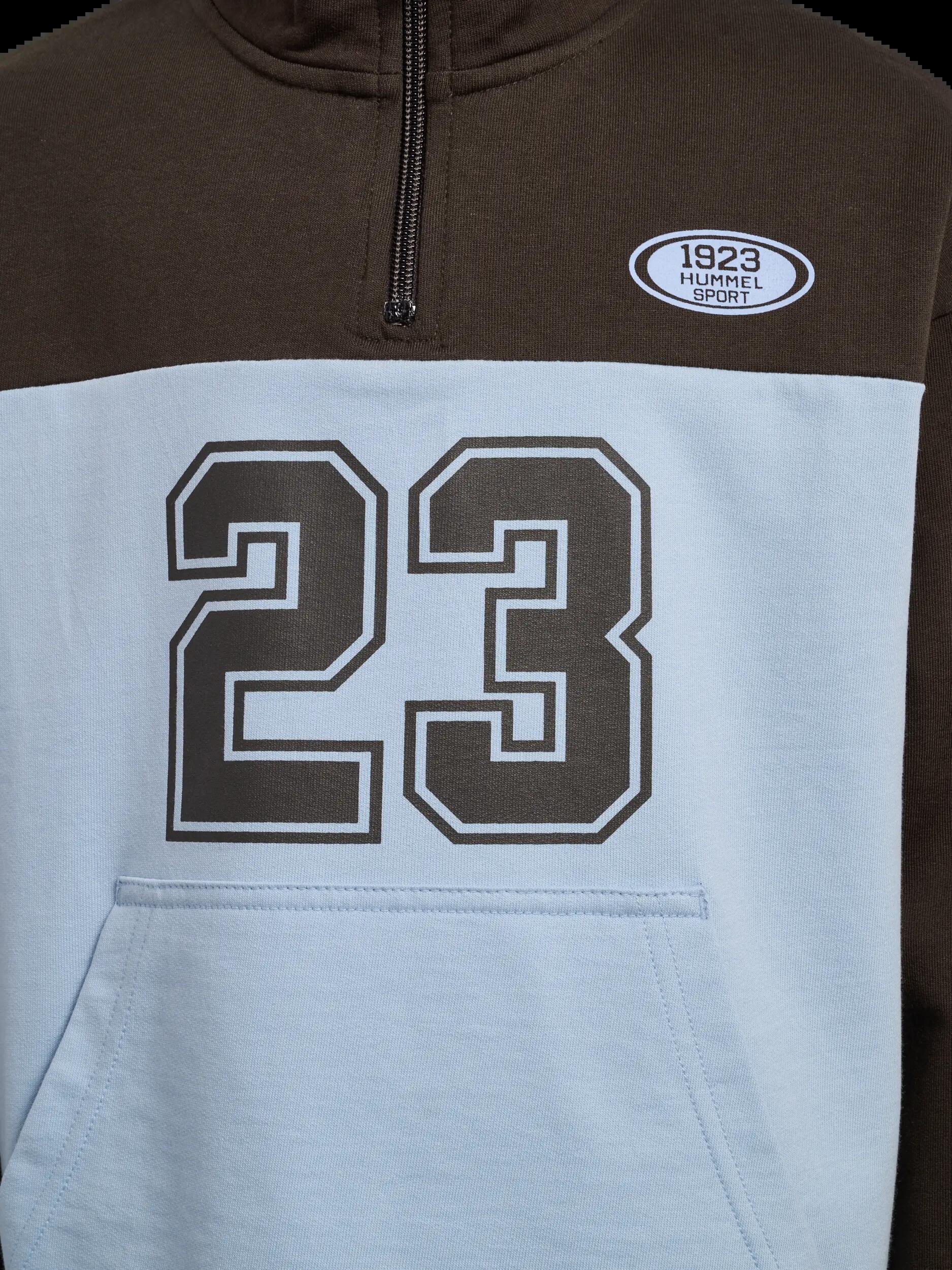 hummel Bluza Half Zip dla dzieci unisex z bawełny organicznej - TURKISH COFFEE 3/6