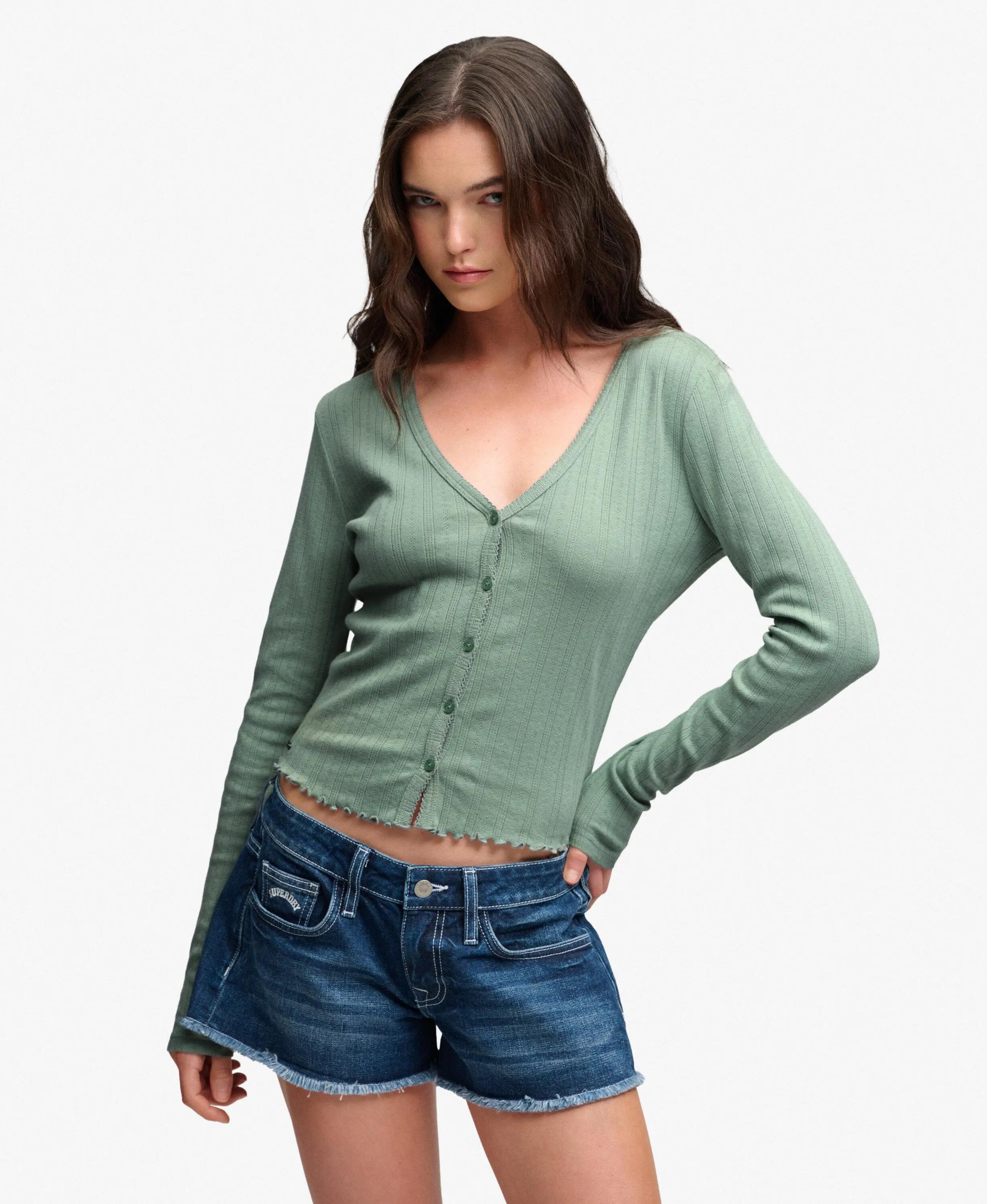 superdry Cardigan Athletic Essential Pointelle em algodão biológico 2/7