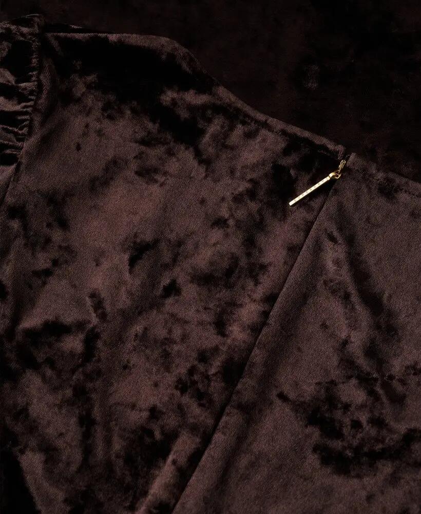 superdry Fluwelen korte jurk met vierkante hals 7/7