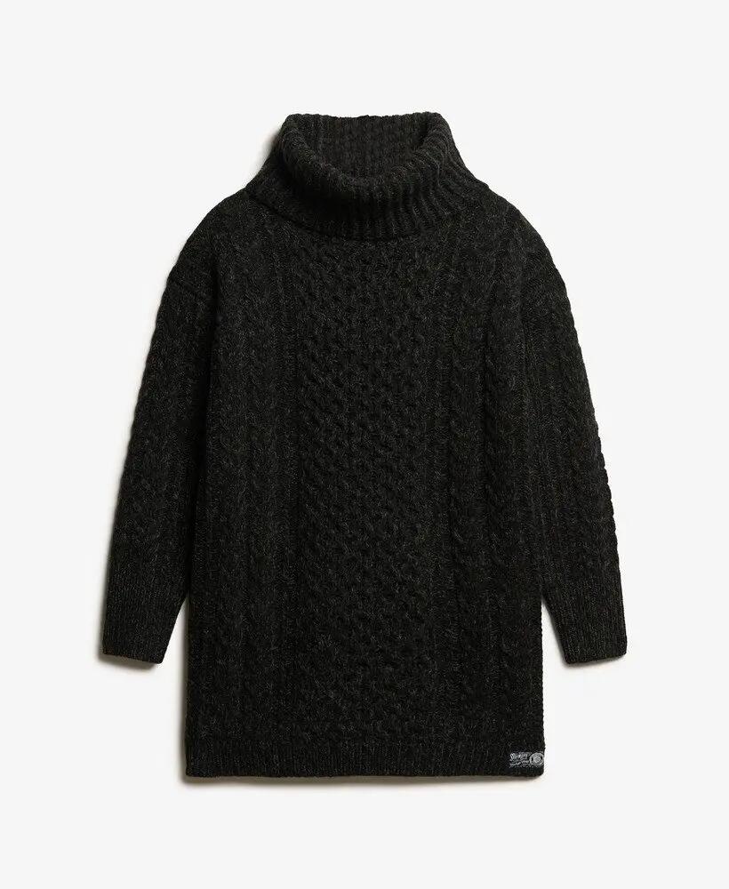 superdry Vestido de malha gola alta com tranças 7/7