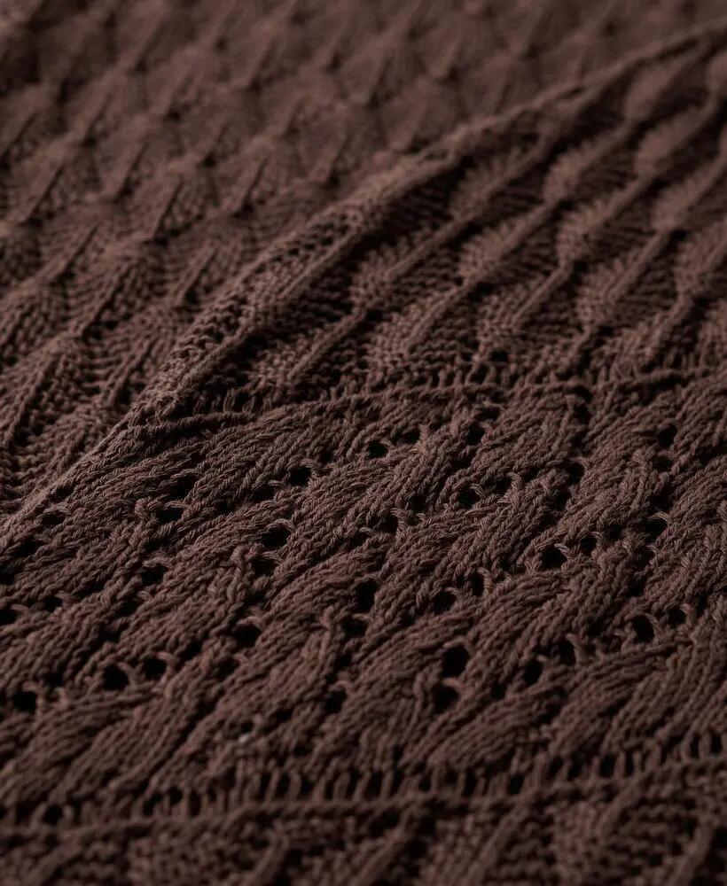 superdry Vestido maxi halter em crochet — Dark Oak Brown 7/7