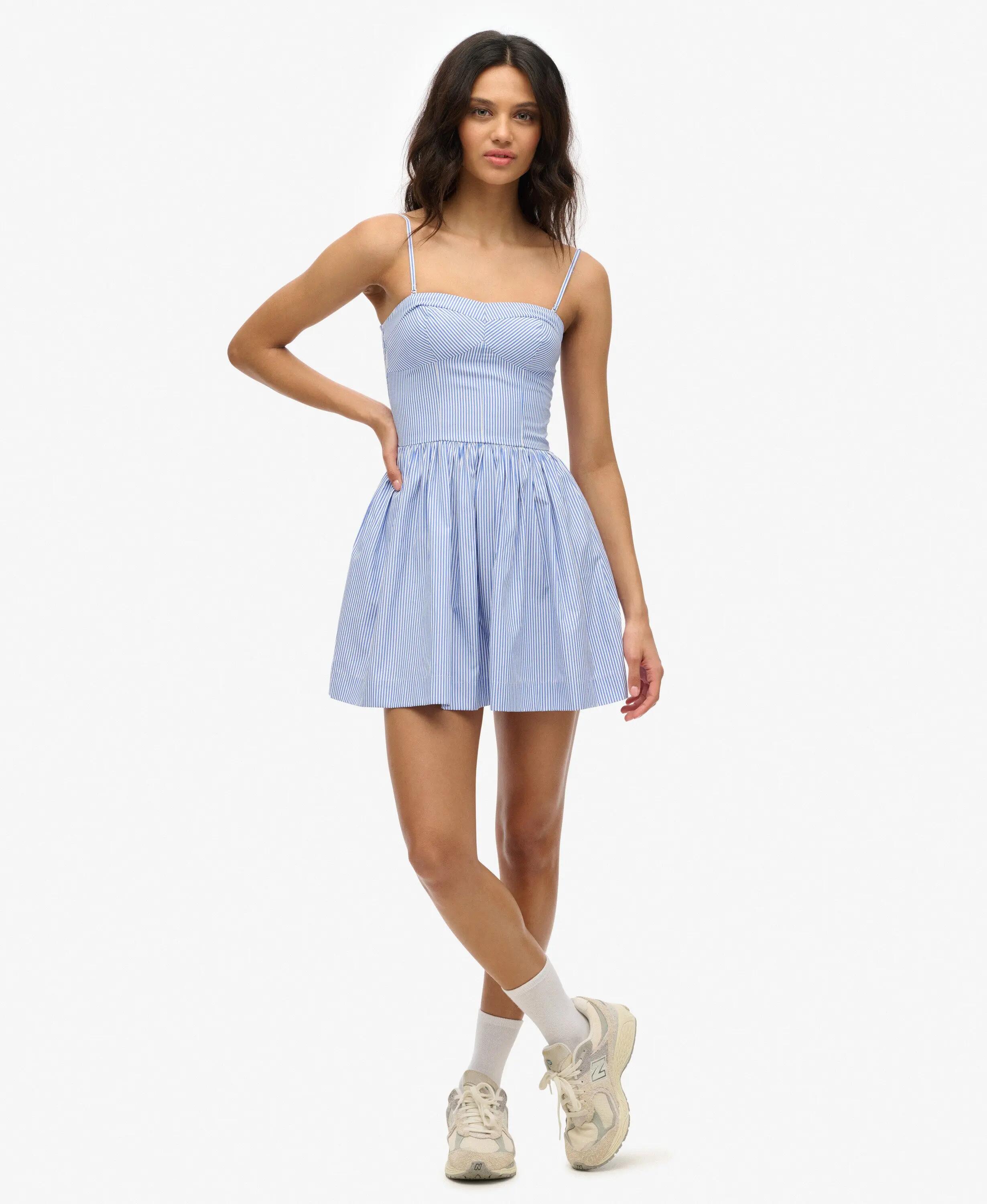 superdry Vestido curto Corset Cami às riscas azuis 5/7