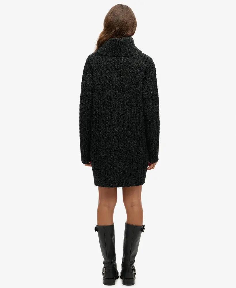 superdry Vestido de malha gola alta com tranças 5/7