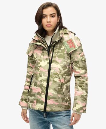 superdry Kapuzen-Windbreaker Mountain Jacke aus recyceltem Polyester – Seagrass