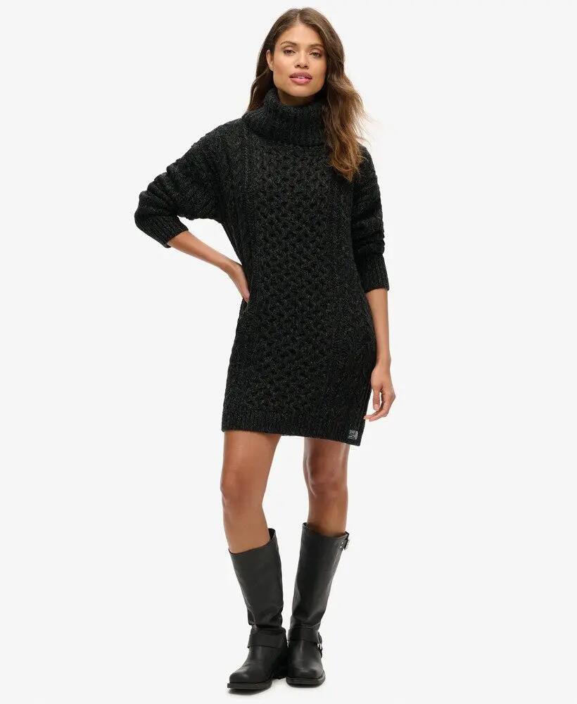 superdry Vestido de malha gola alta com tranças 4/7