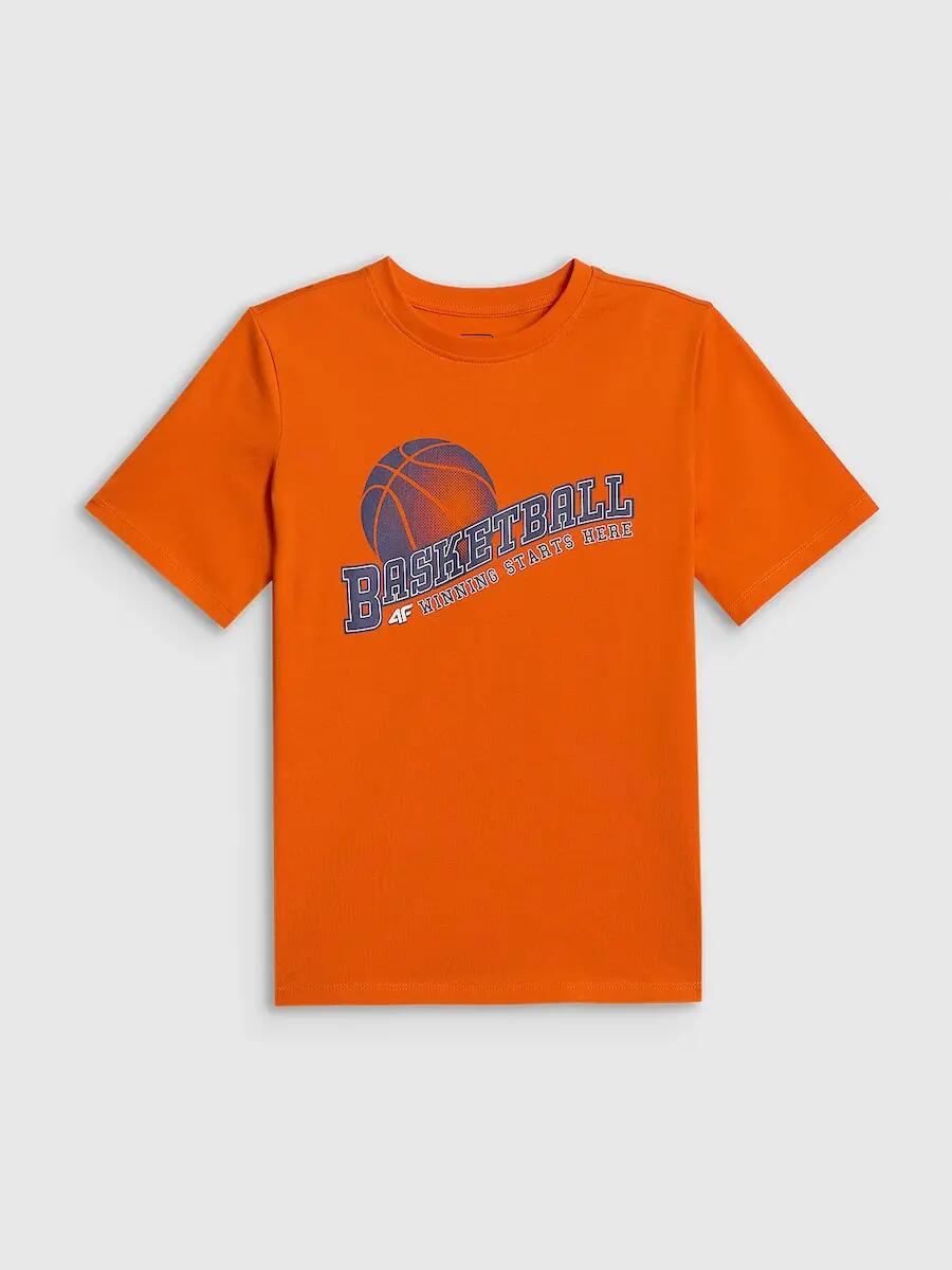 T-shirt regular z nadrukiem chłopięcy 4F 4FJRSS26TTSHM4278 5/6