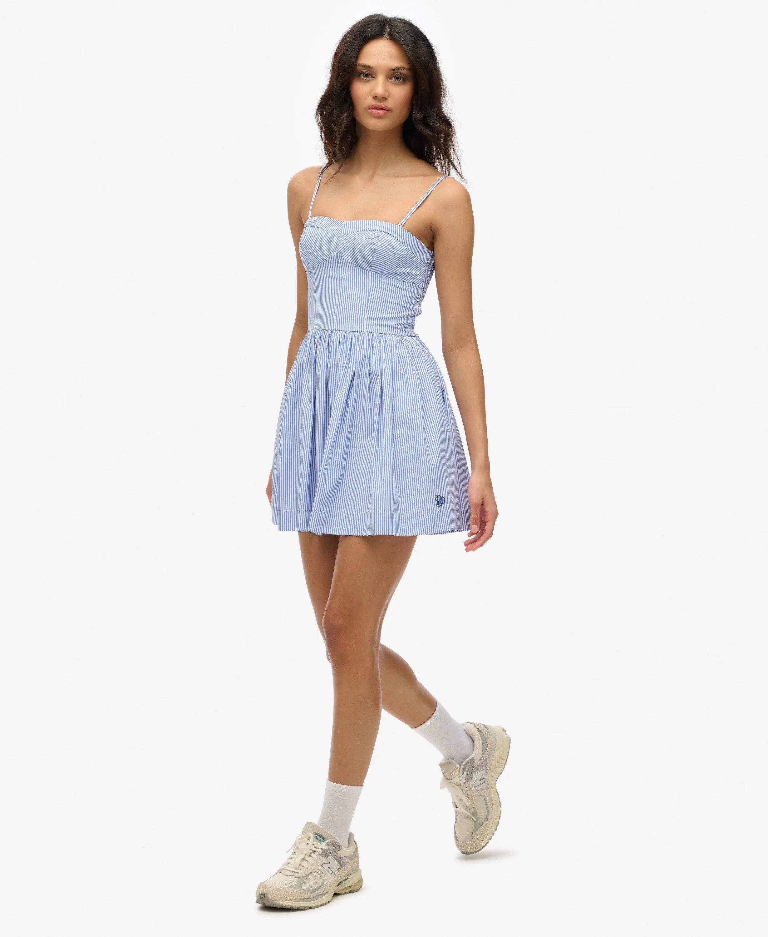 superdry Vestido curto Corset Cami às riscas azuis 3/7