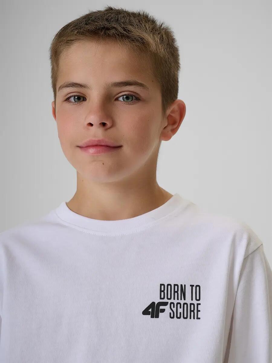 T-shirt loose z nadrukiem chłopięcy 4F 4FJRSS26TTSHM4277 3/7