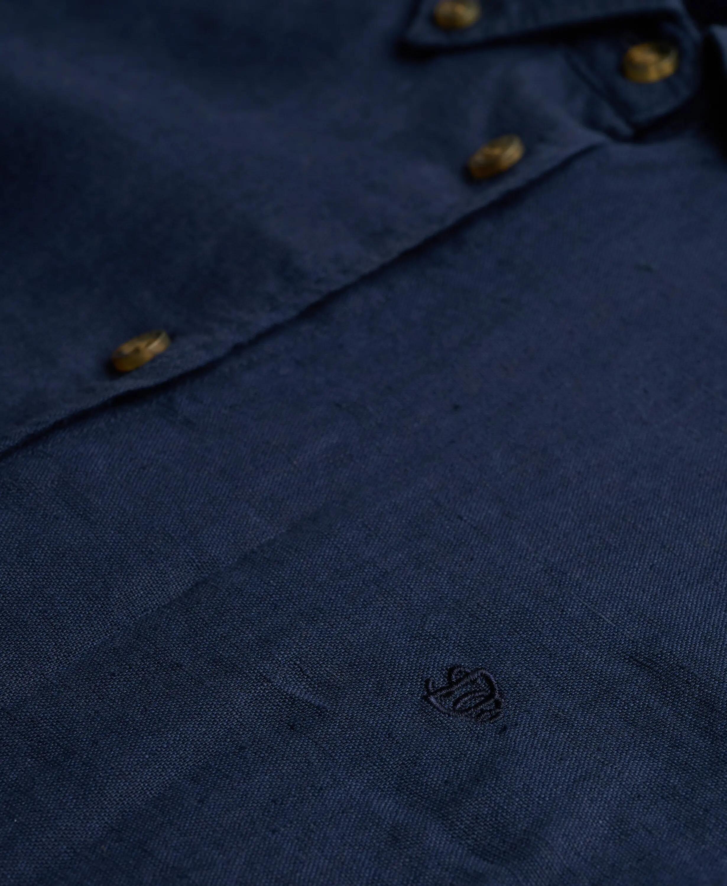 superdry Camisa Slim Premium de Linho – Richest Navy 6/7