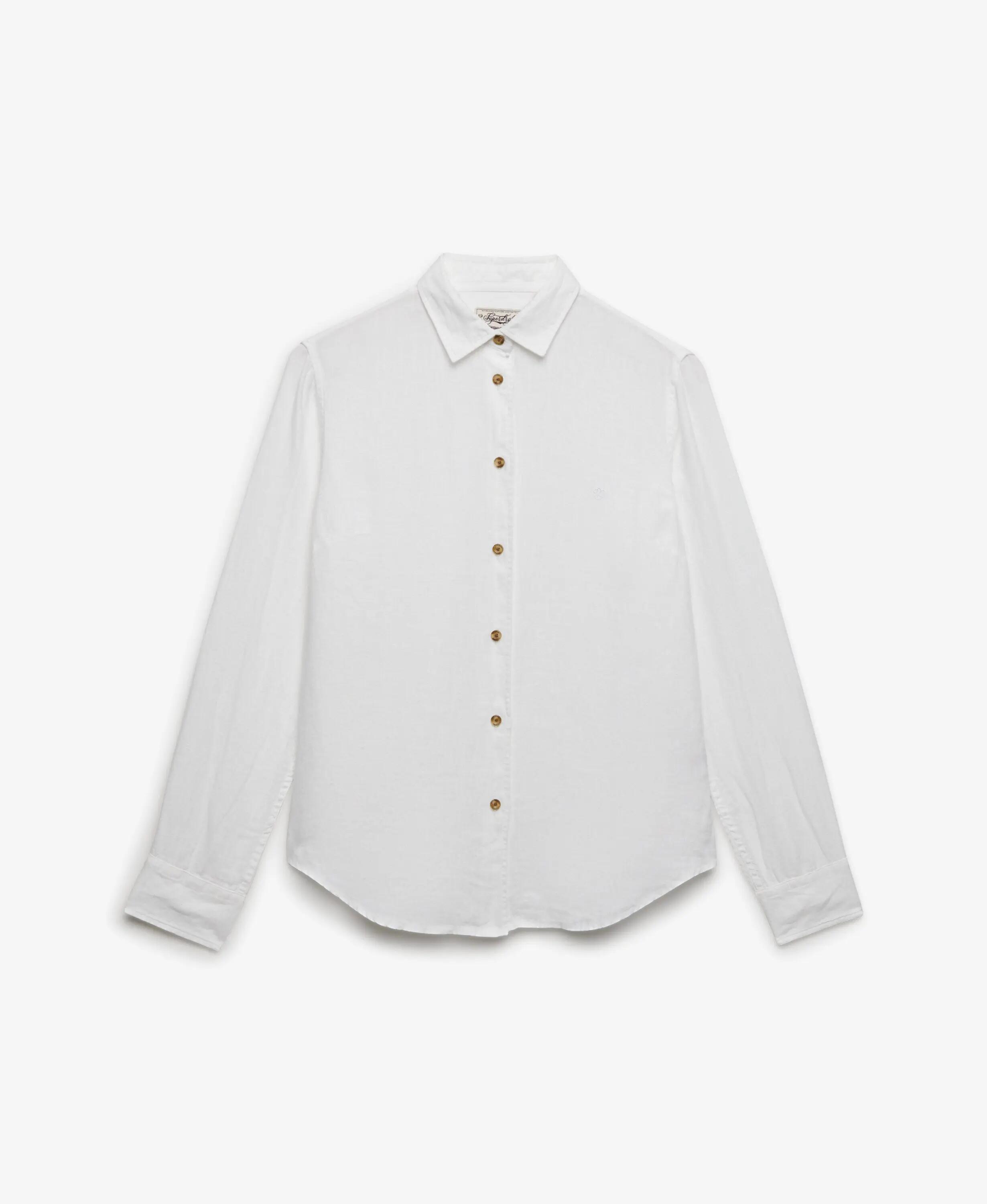 superdry Premium Linnen Boyfriend Overhemd — 100% linnen, OPTIC 7/7