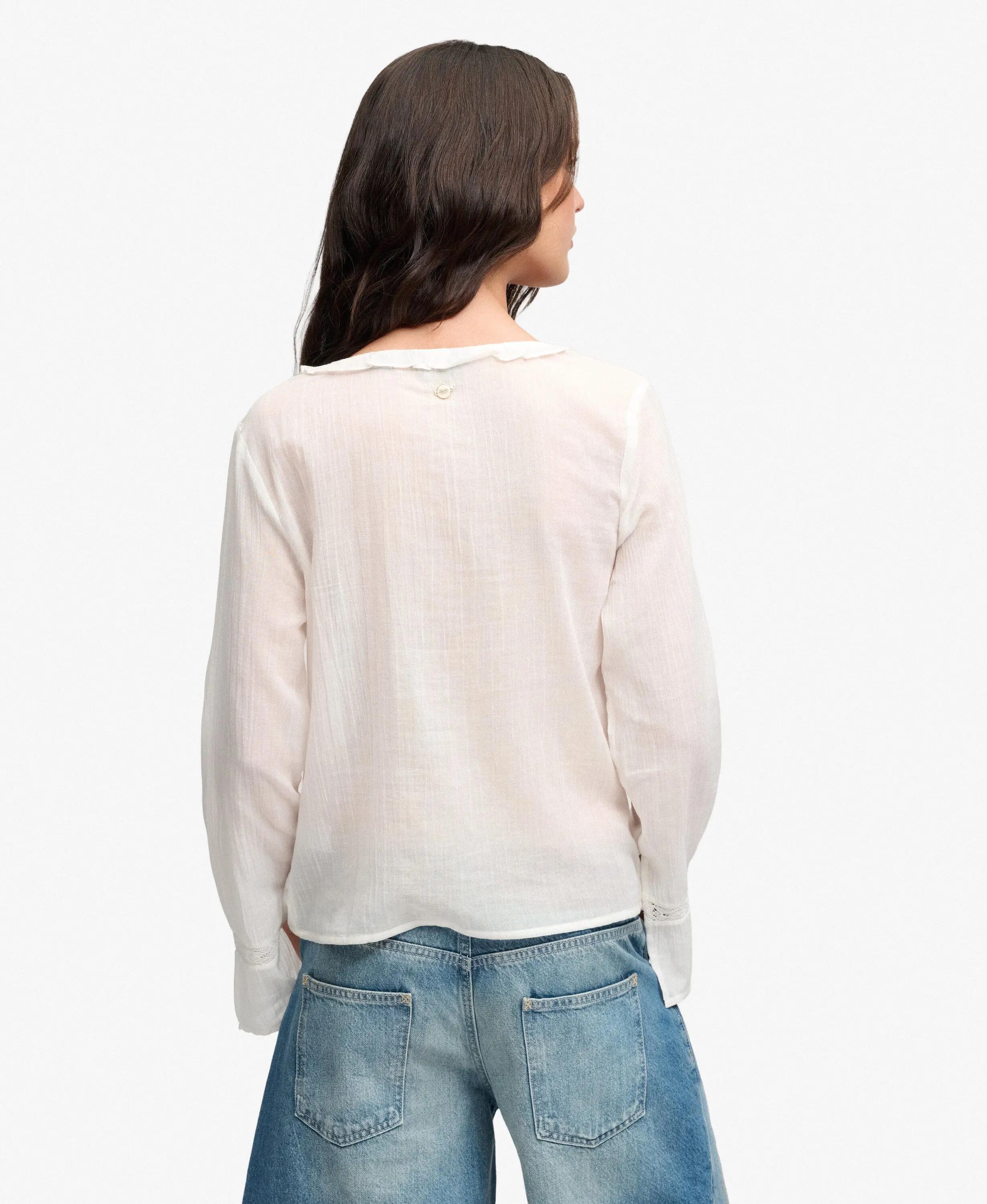 superdry Top manica lunga in pizzo con laccio frontale 4/5