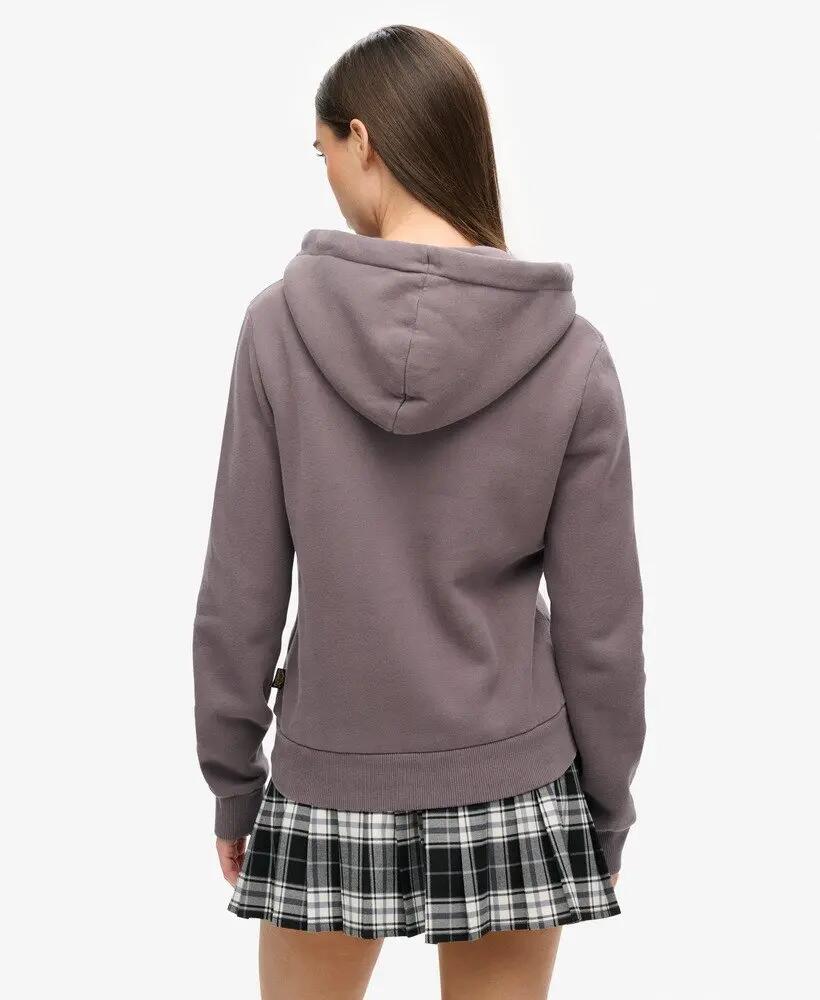 superdry Felpa con Cappuccio Tattoo Script Graphic in misto cotone ROCK GREY 4/6