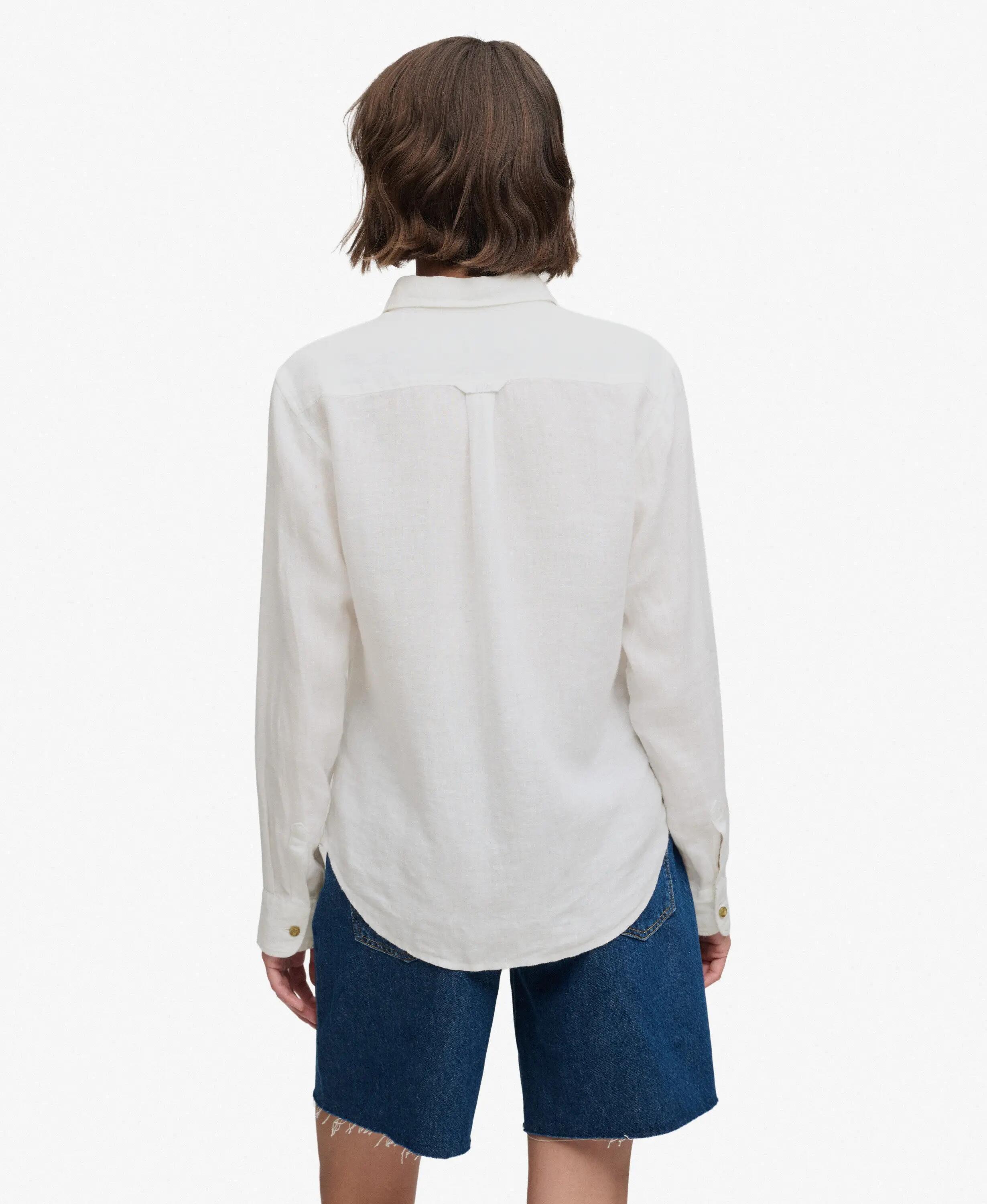 superdry Premium Linnen Boyfriend Overhemd — 100% linnen, OPTIC 5/7