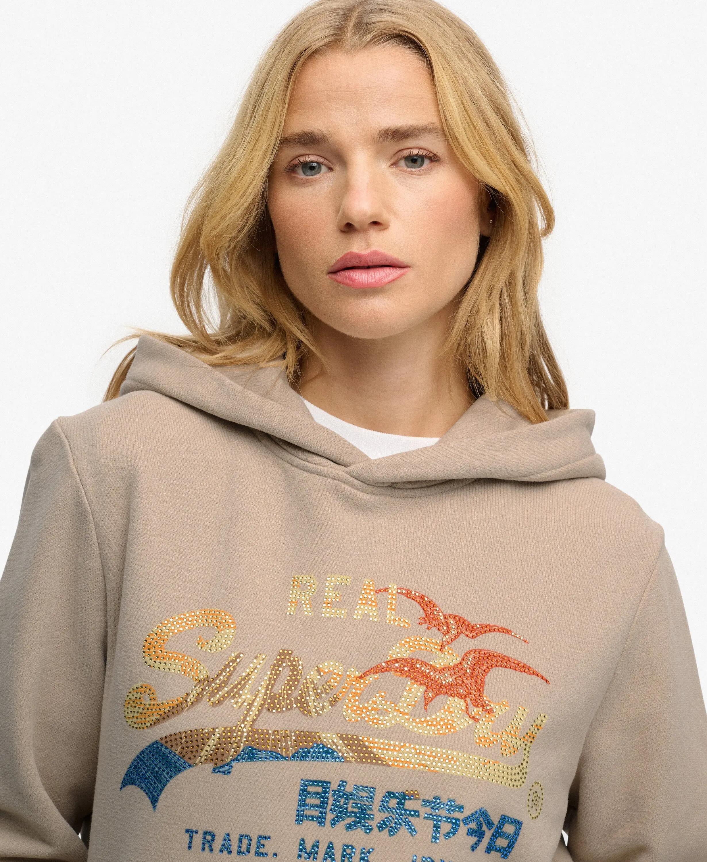 superdry Felpa con cappuccio Tokyo Vintage Logo Relaxed in cotone bio – 4/5