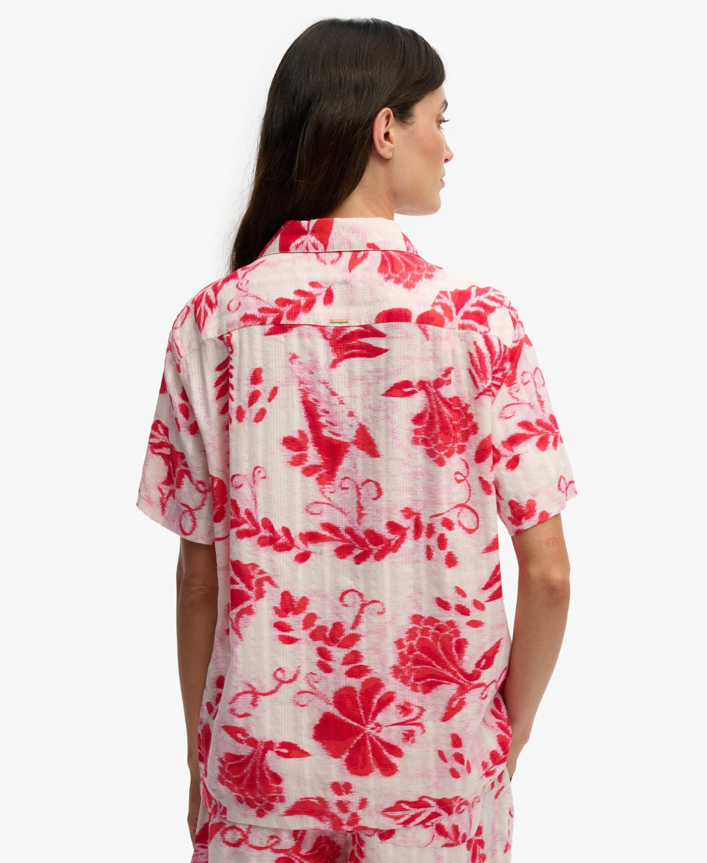 superdry Beach T-shirt met korte mouwen en print Ikat Floral Rood 5/7