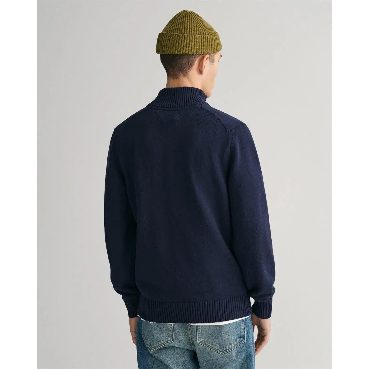 Felpa Micro Struttura Mezza Cerniera Uomo Gant Blu Navy 3/5