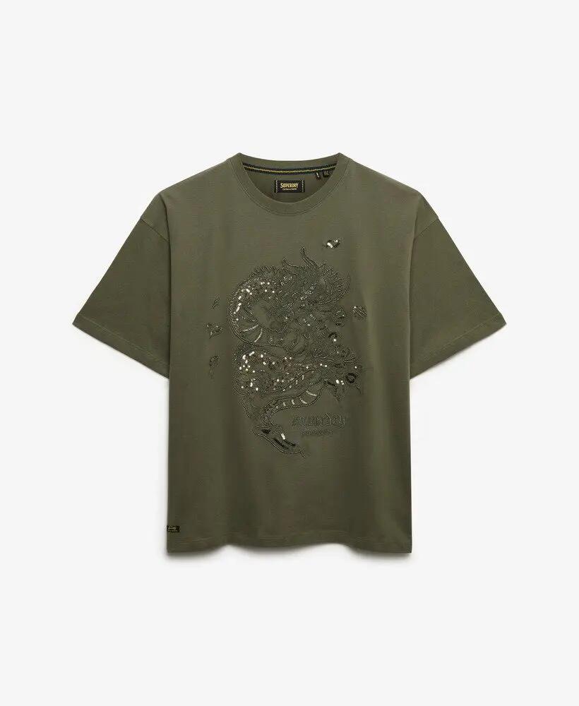 superdry T-shirt oversize com adornos tattoo 7/7