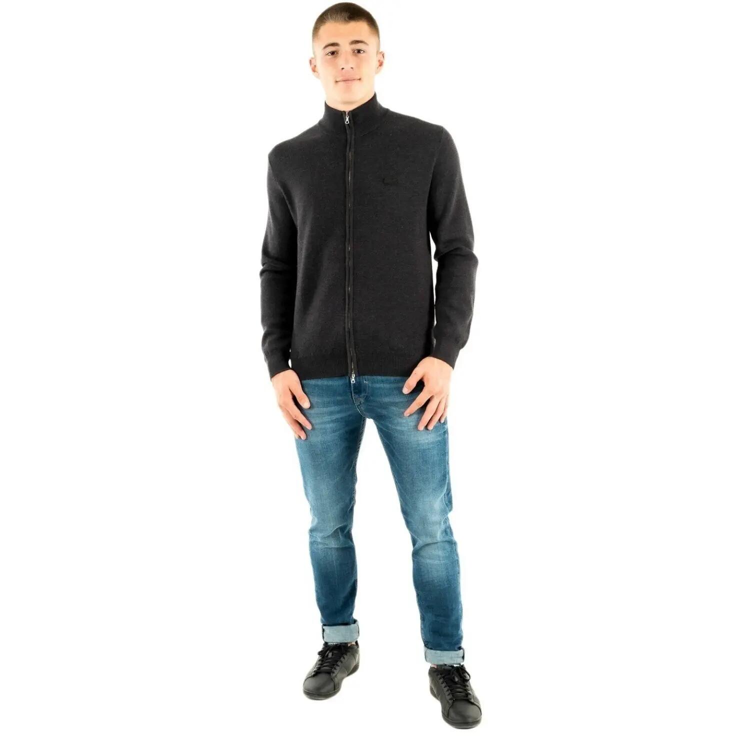 Sweter męski Lacoste AH1955 wełniany grafitowy 3/5
