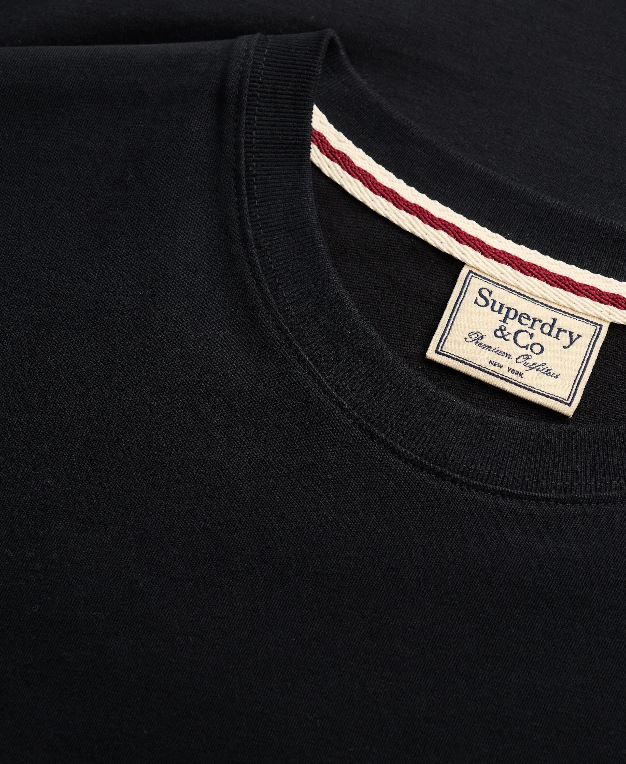 superdry SD&Co Logo besticktes T‑Shirt aus Bio‑Baumwolle Slim – BLACK/GOLD 5/6