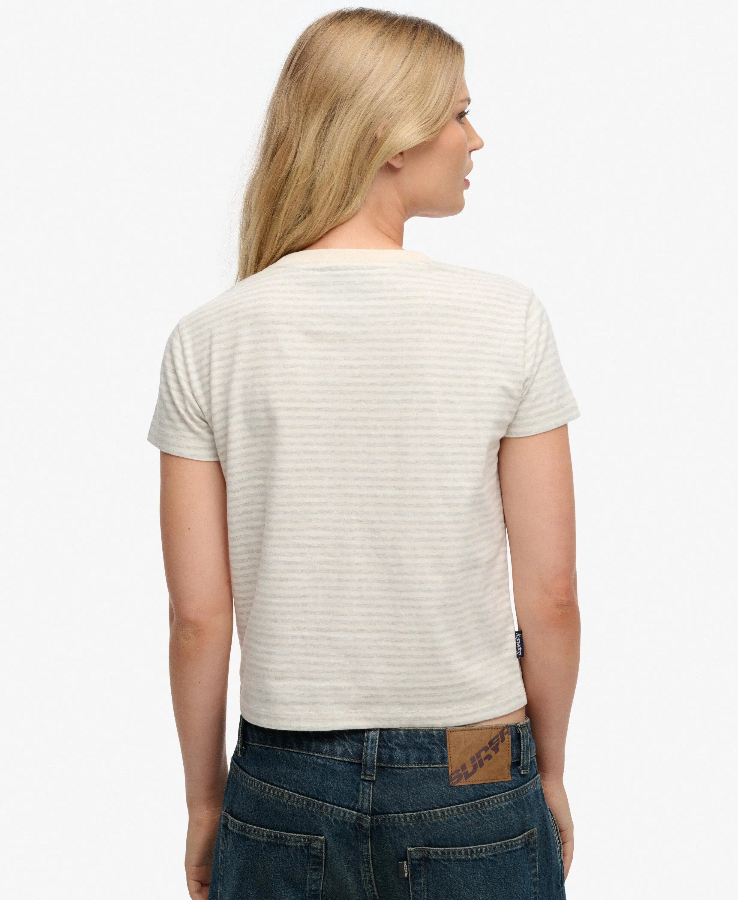 superdry T-shirt justa às riscas com logótipo essencial 5/5
