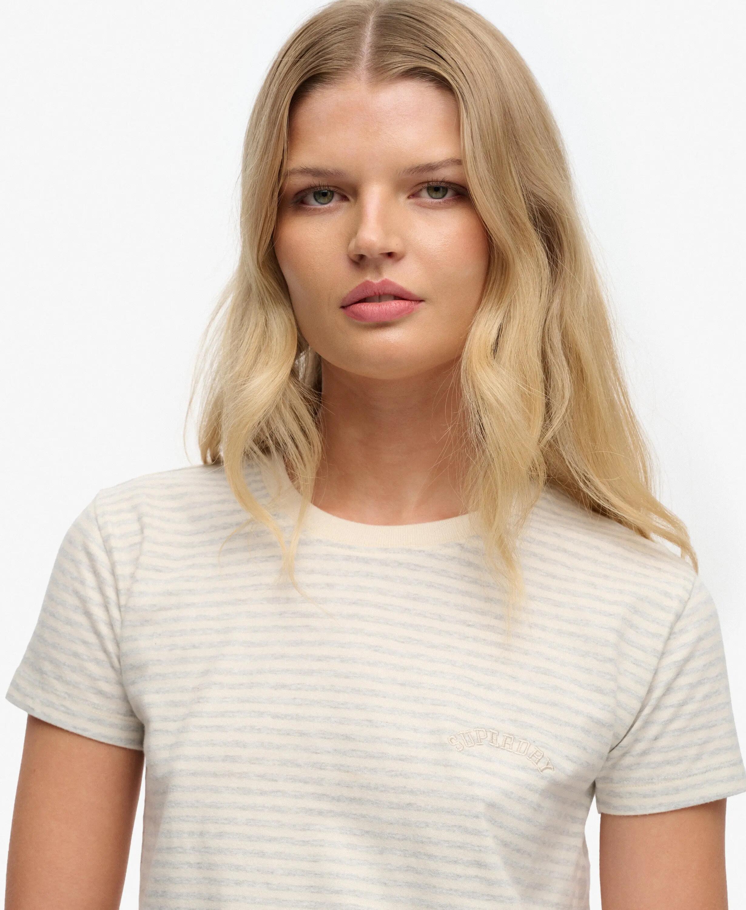 superdry T-shirt justa às riscas com logótipo essencial 4/5