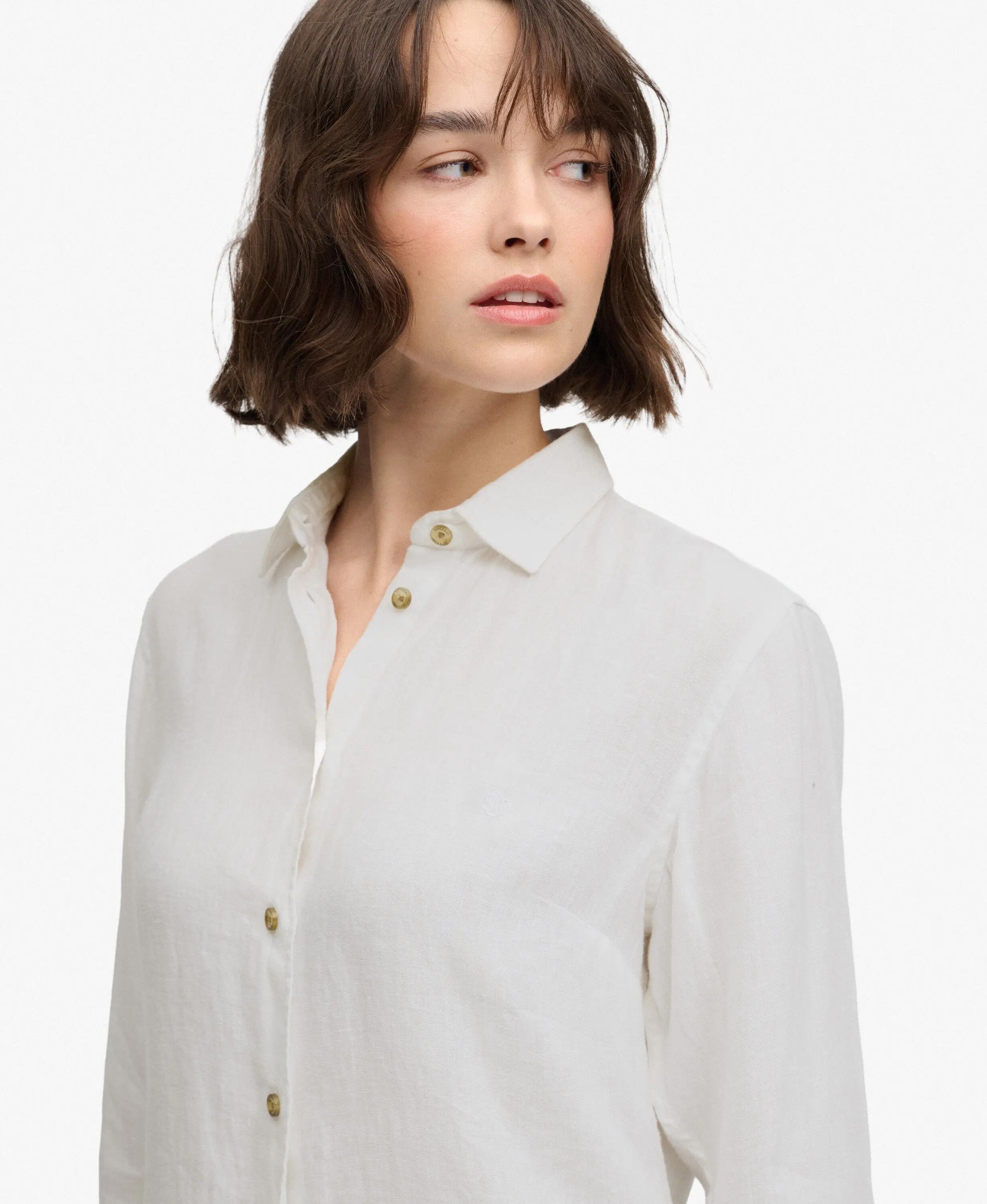 superdry Premium Linnen Boyfriend Overhemd — 100% linnen, OPTIC 2/7