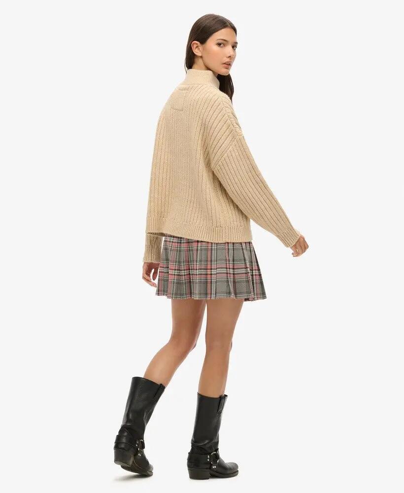 superdry Vintage Plisowana Mini Spódniczka w Kratę 2/5