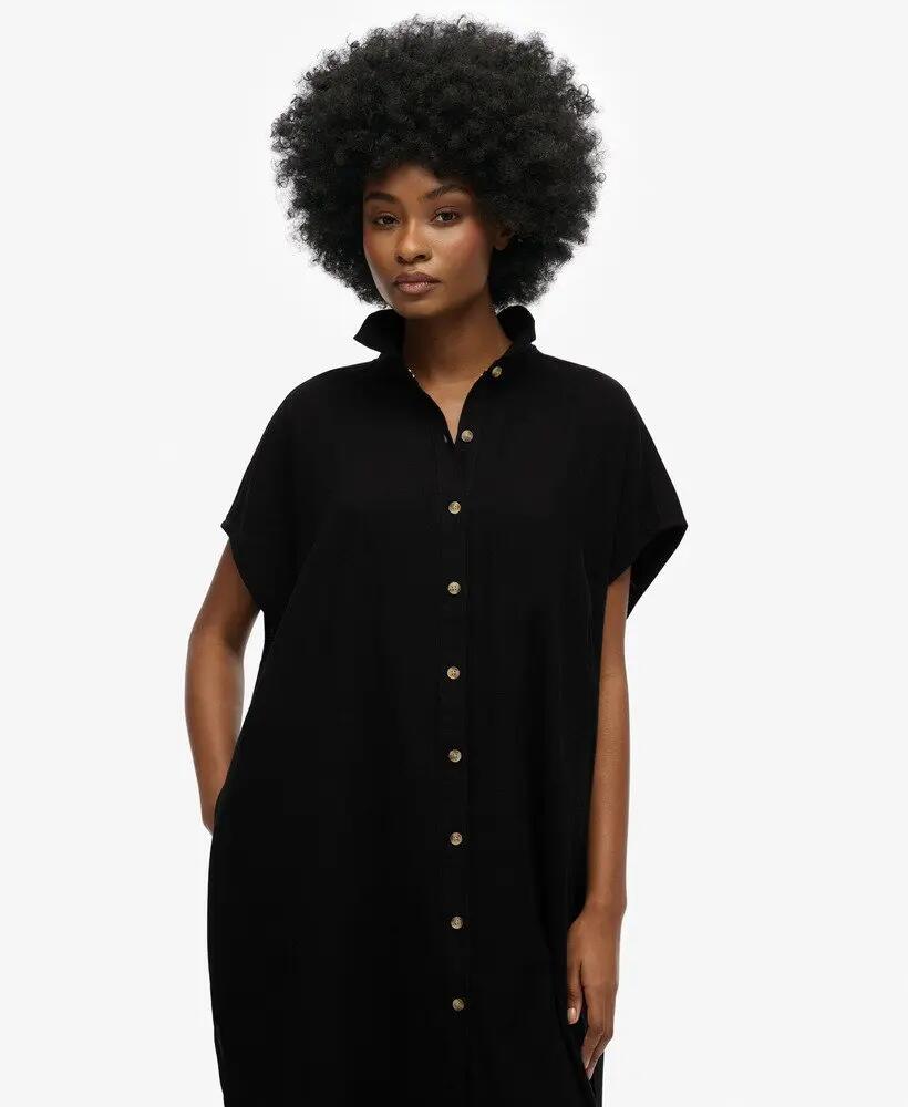 superdry Vestido camisa midi oversized 5/6