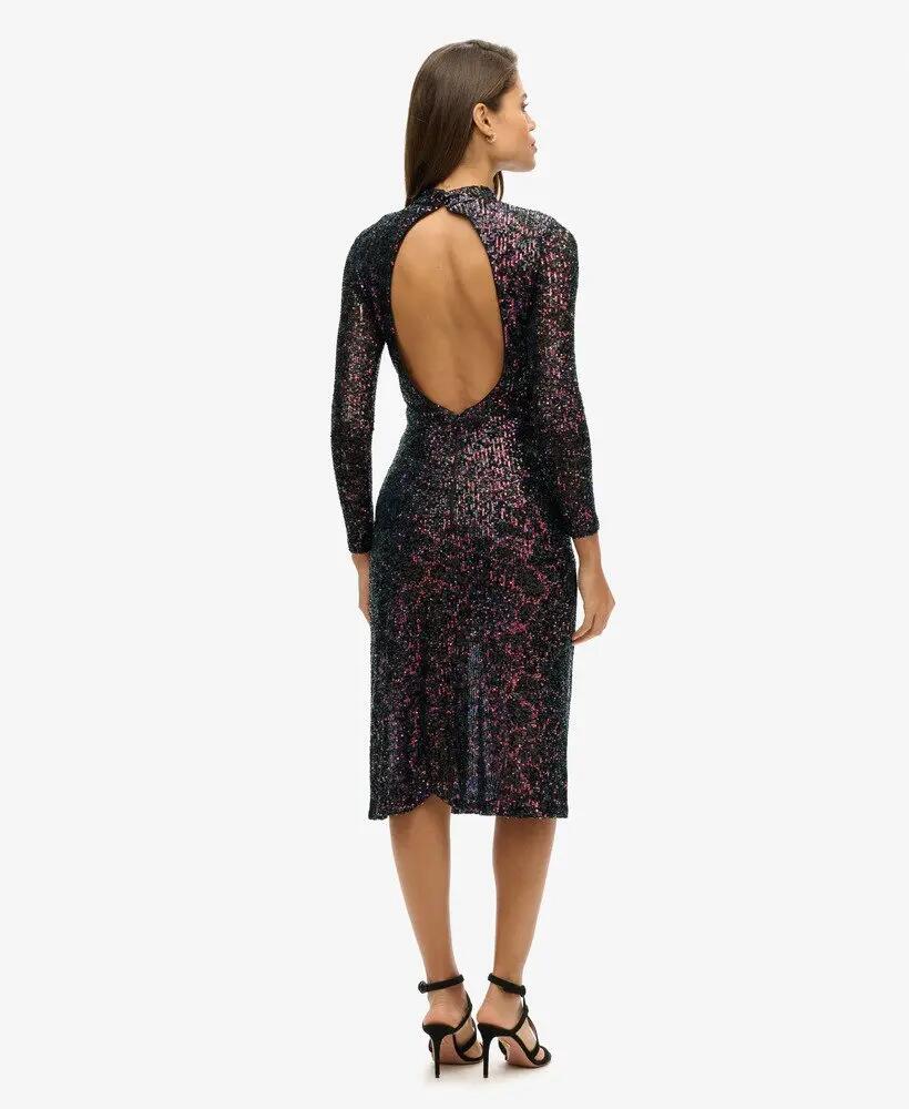 superdry Vestito midi con paillettes e schiena scoperta 4/7