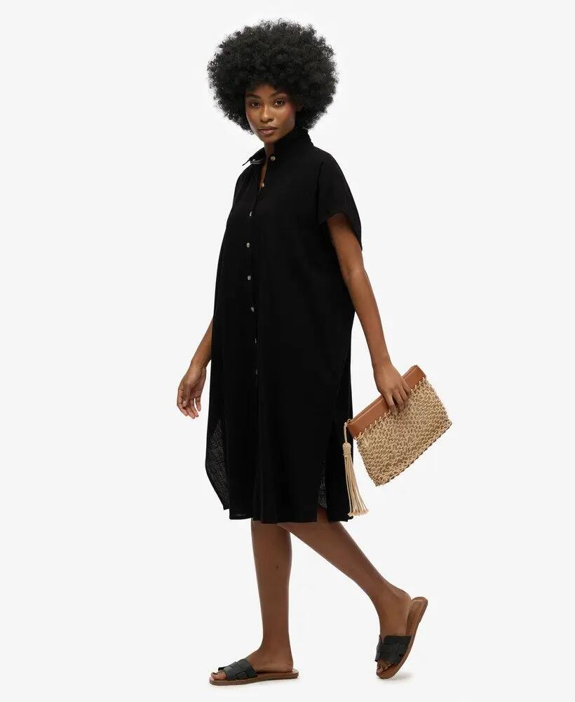 superdry Vestido camisa midi oversized 4/6