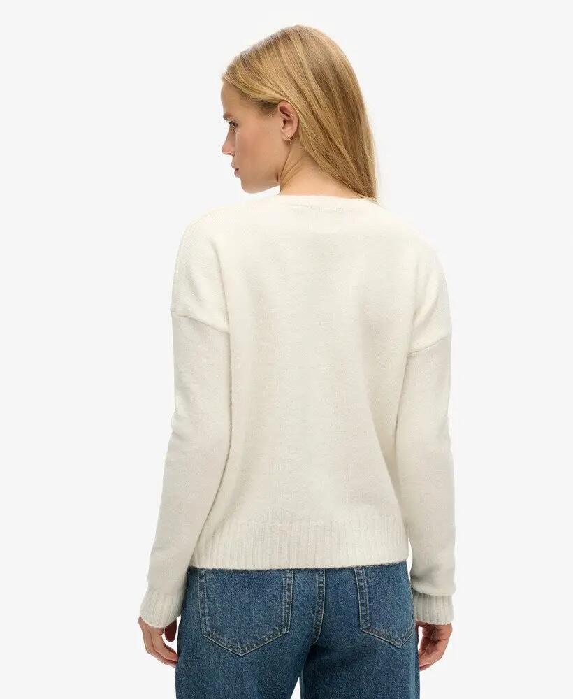 superdry Maglione Essential Crew Neck in maglia – morbido con lana – ECRU 4/6