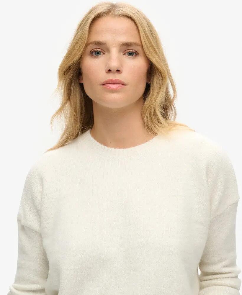 superdry Maglione Essential Crew Neck in maglia – morbido con lana – ECRU 3/6