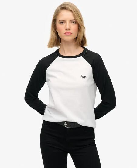 superdry T-shirt baseball manches longues Essential Logo coupe slim