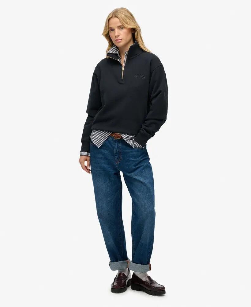superdry Camisola Essential Logo com meio fecho bordado – Corte solto 3/5